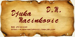 Đuka Mačinković vizit kartica